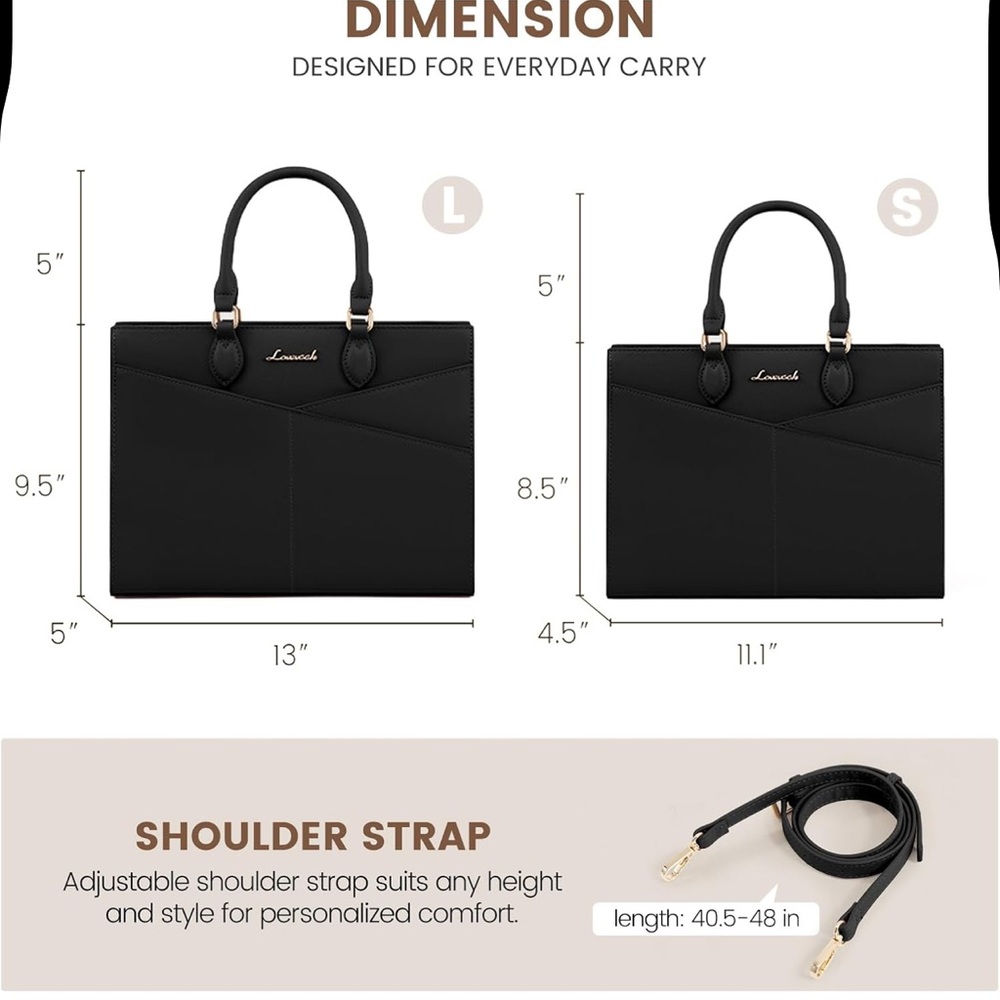 Elegant Black Satchel by Lovevook - Picture 2 of 9
